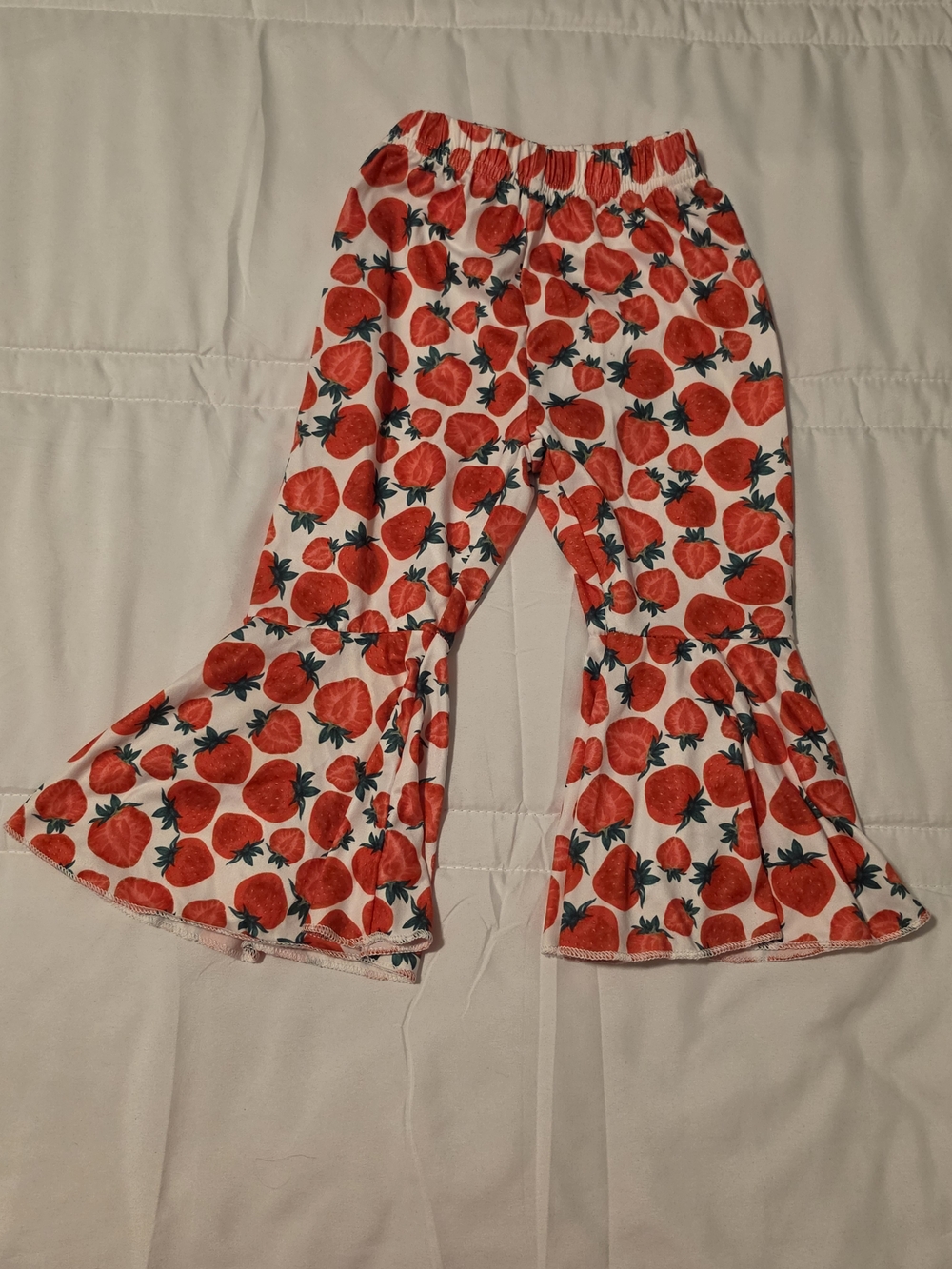 Strawberry Bell Bottom Pants Red & White Size 12-18 Mos